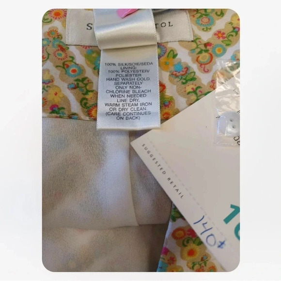 Susan Bristol 100%  Silk Multicoloured Midi Floral Skirt Size 16 - Picture 6 of 10